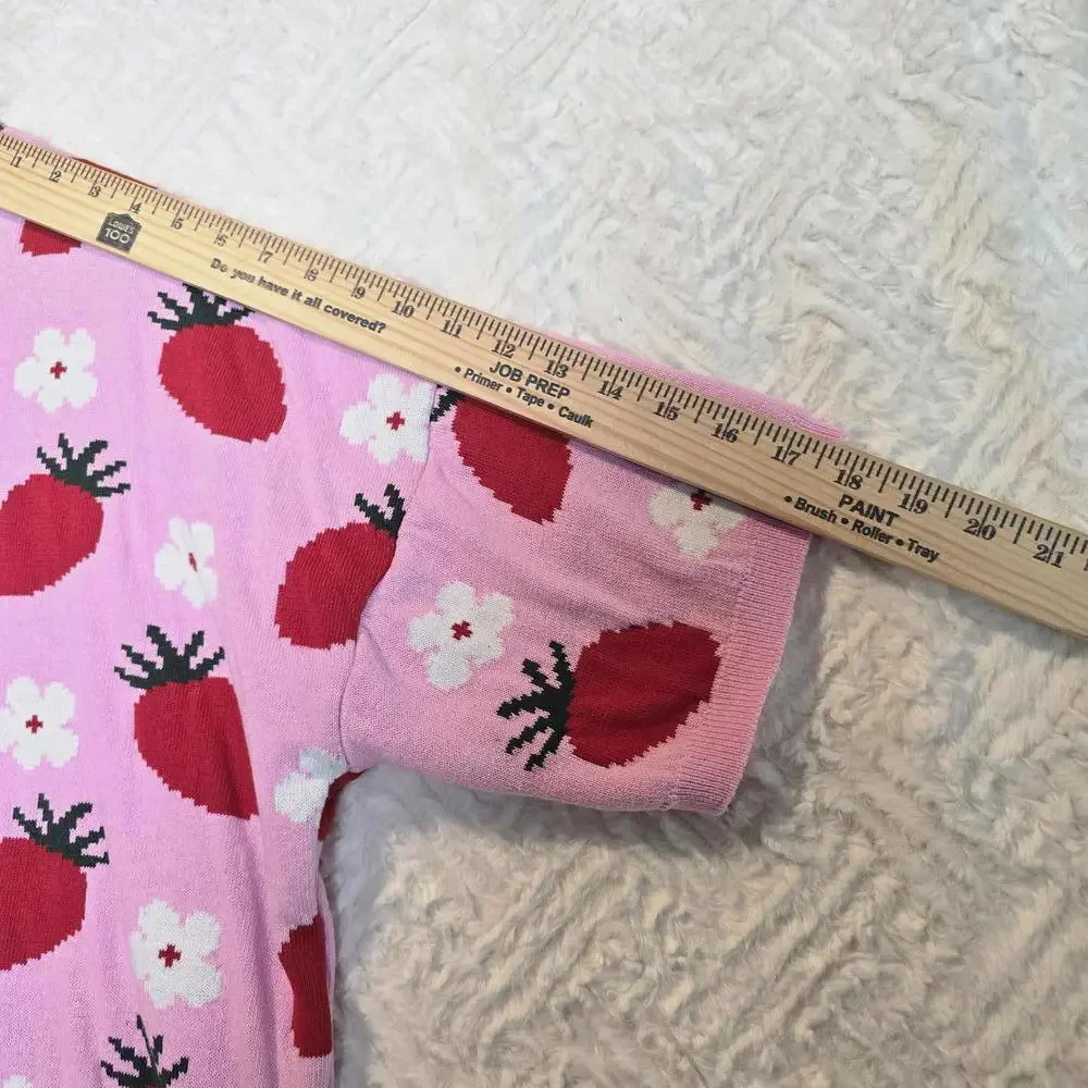 ASOS DESIGN  Pink Strawberry Pattern Sweater 2XL unisex - Picture 6 of 7